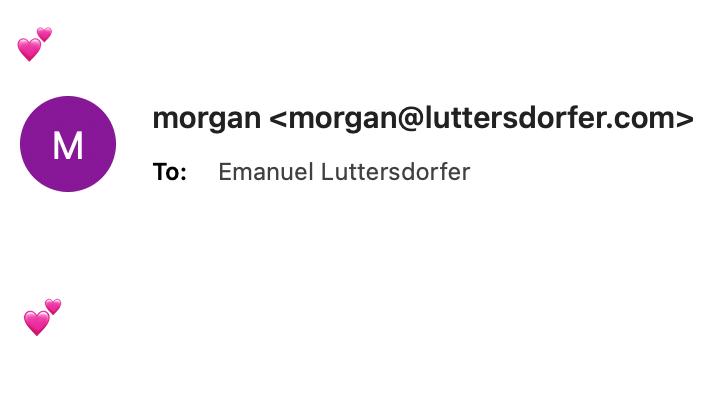Morgan's email header